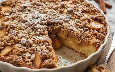 Buttery Crumble Cake with Caramelized Apples and Cinnamon Topping