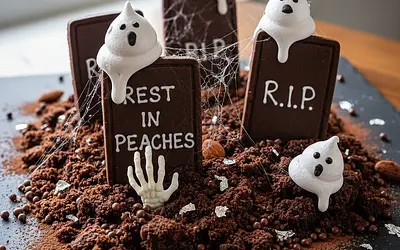 Chocolate Cemetery with Meringue Ghosts