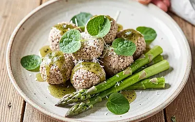 Buckwheat Noodles with Sage Butter and Young Asparagus