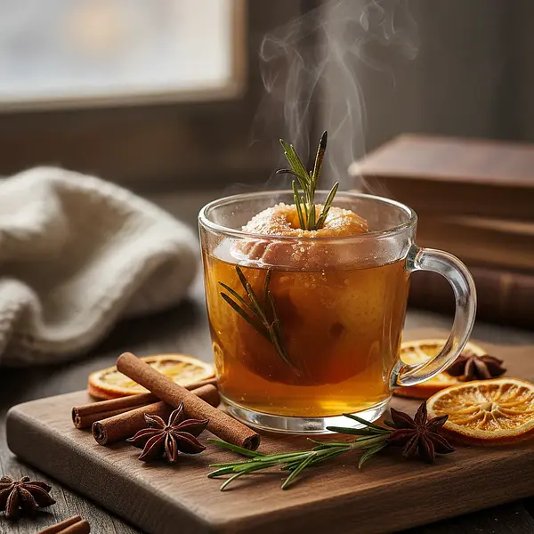 Autumn Spiced Tea with Roasted Apple and Rosemary