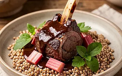 Ossobuco with rhubarb and buckwheat honey