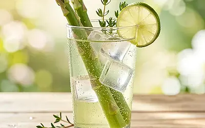 Asparagus tonic with lime and thyme