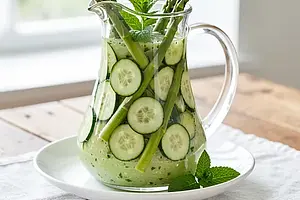 Chilled compote of asparagus and fresh cucumber