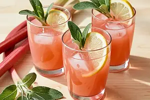 Rhubarb-Ginger Lemonade with Sage
