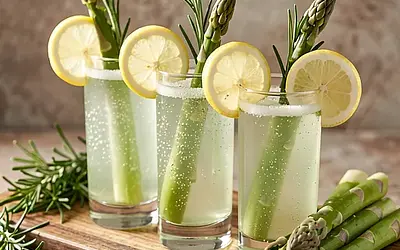 Asparagus Spritzer with Cider and Rosemary