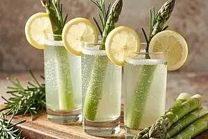 Asparagus Spritzer with Cider and Rosemary
