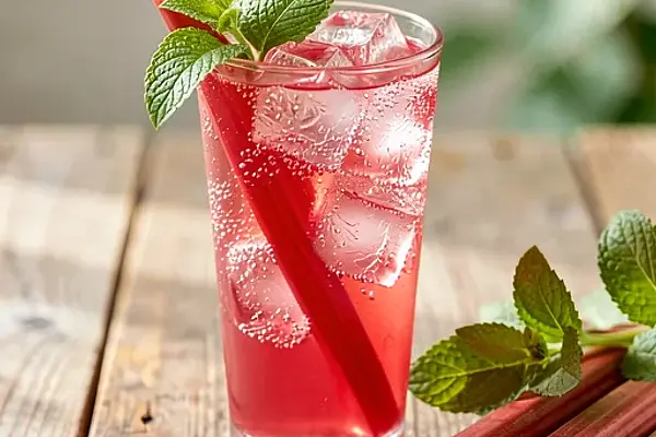 Rabarbarowy tonik gazowany z melisą