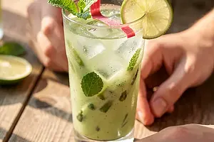 Koktajl szparagowo‑szczawiowy z limonkowym tonikiem
