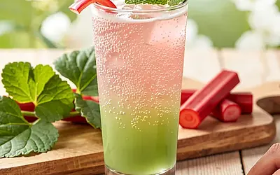 Sour Sorrel Drink with Rhubarb and Mint