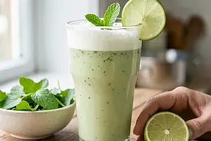 Sour kefir with mint and lime
