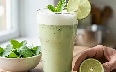 Sour kefir with mint and lime