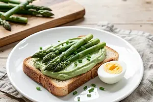 Buttery Toasts with Asparagus and Sorrel Cream