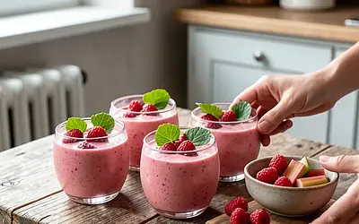 Raspberry-Rhubarb Cocktail with Buttermilk