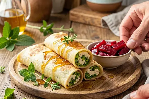 Naleśniki cienkie ze szczawiowo-miodowym nadzieniem