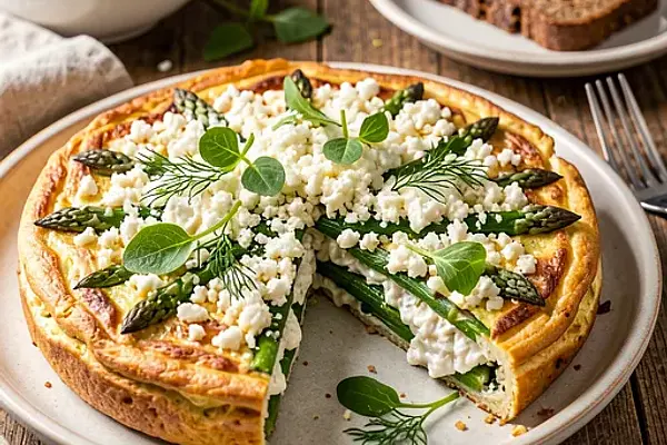 Frittata ze szparagami i serem twarogowym
