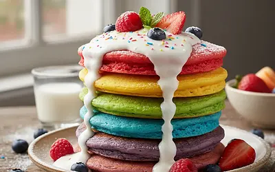 Rainbow Yogurt Pancakes 'Healthy Tummy'