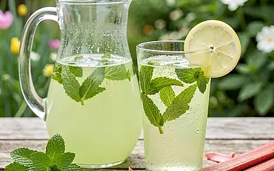Sorrel lemonade with mint and linden honey