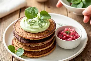 Buckwheat Blinis with Sorrel Cream