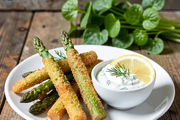 Szparagowe paluszki z dipem jogurtowo-koperkowym