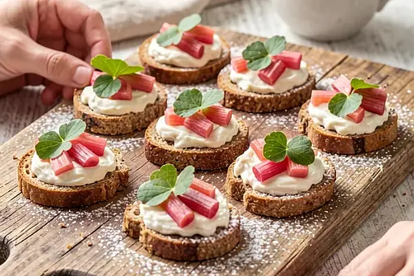 Kaszubskie kanapeczki z twarożkiem i rabarbarem na słodko