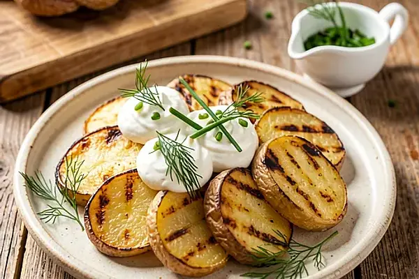 Ziemniaki grillowane z ziołami i śmietaną (polski twist wiosenny)