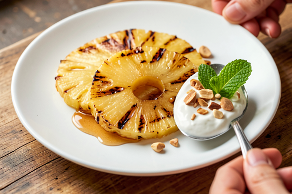 Grillowany ananas z miodem i cynamonem (polska nowoczesna)