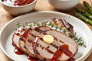 Grilled pork loin with barbecue sauce (Polish-modern)