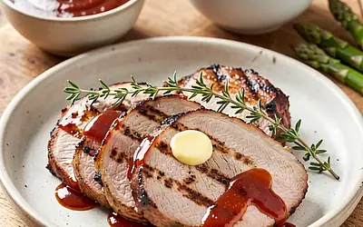 Grilled pork loin with barbecue sauce (Polish-modern)
