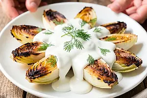 Grillowane kapustki z sosem jogurtowym
