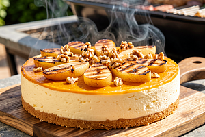 Grilled pear cheesecake