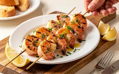 Grilled shrimp with garlic and lemon