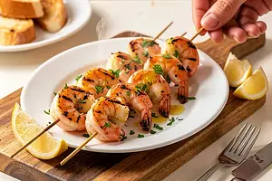 Grilled shrimp with garlic and lemon