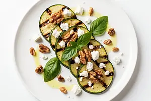 Grilled zucchini with feta cheese