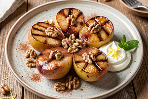 Grilled apples with cinnamon