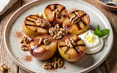 Grilled apples with cinnamon