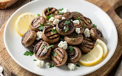 Grilled mushrooms with herbs and garlic