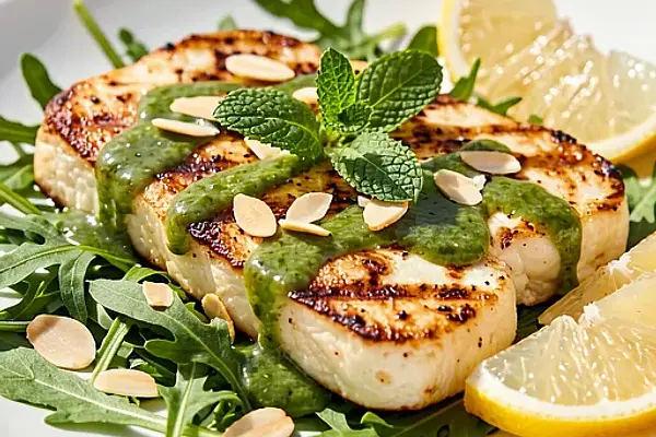 Grillowany ser halloumi z miętą