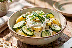 Young Potato Salad with Pickled Cucumber and Dill