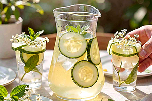 Lemoniada z kwiatów czarnego bzu i ogórka z miętą