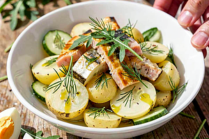 Young Potato Salad with Dill and Smoked Mackerel