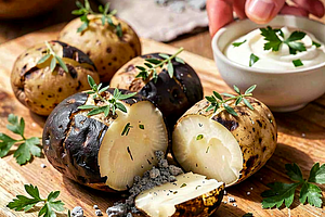 Baked Potatoes in Ash with Herbs