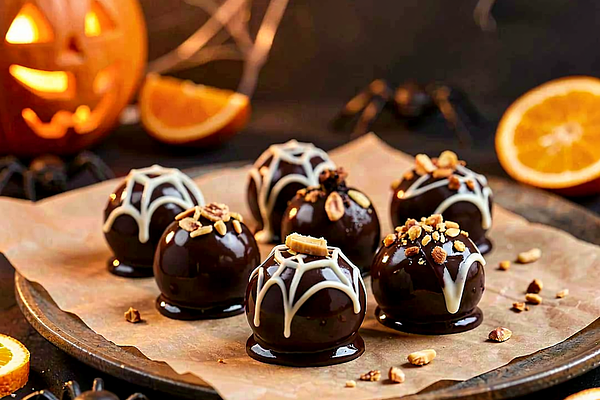 Sernikowe kulki w czekoladzie (halloweenowy twist)