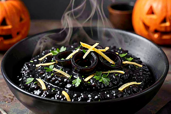 Czarne risotto z kalmarem
