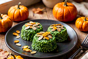 Green rice with basil