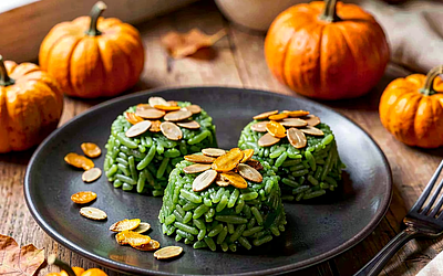 Green rice with basil