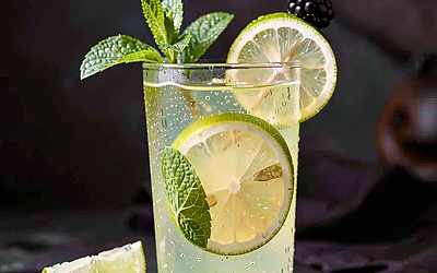 Lemonade with mint and lime (Halloween twist)