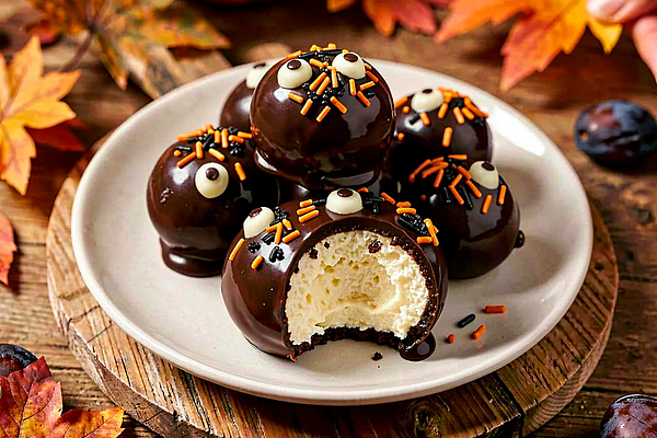 Sernikowe kulki w czekoladzie (Halloween)