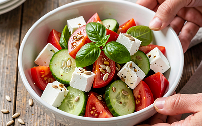 Tomato and Cucumber Salad with Feta (Polish-Modern)