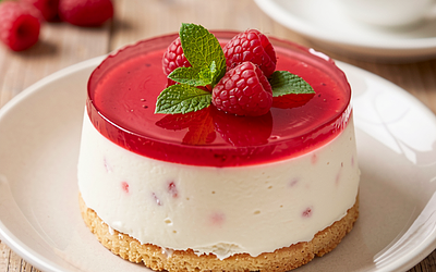 Cold Raspberry Cheesecake (traditional, light)