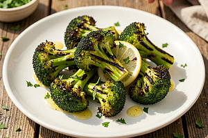 Grilled broccoli with garlic